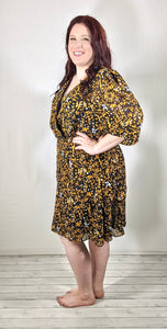 Plus Navy Garden Dress