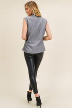 Load image into Gallery viewer, Cap Sleeve Wrap Shirt with Side Zipper