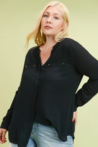 Long Hiden Black Shirt