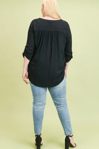 Long Hiden Black Shirt