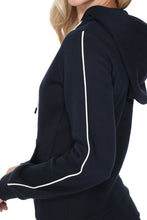 Load image into Gallery viewer, The Piping Fleece Navy Hoodie