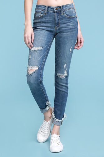 Destroy Hem Cuff Skinny