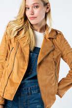 Load image into Gallery viewer, Camel Suede Rider Jacket