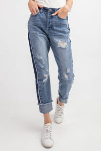 DARK Easel side stripe Jean