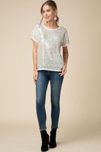 Load image into Gallery viewer, Cream Sparkly Sequin Shirt