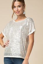 Load image into Gallery viewer, Cream Sparkly Sequin Shirt