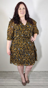 Plus Navy Garden Dress