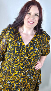 Plus Navy Garden Dress