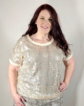 Load image into Gallery viewer, Cream Sparkly Sequin Shirt