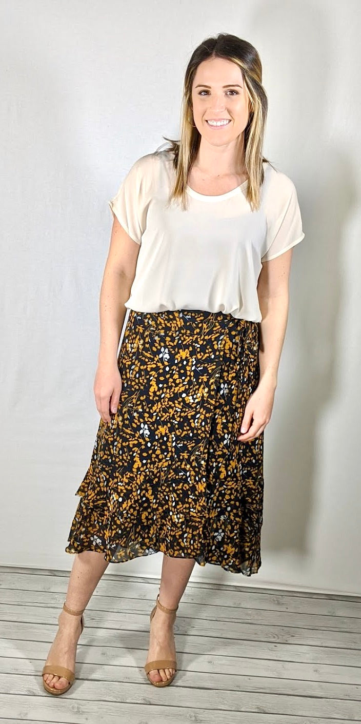 Navy Garden Skirt