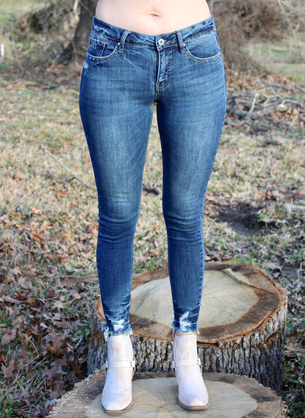 SA-Mid Rise Ankle Skinny