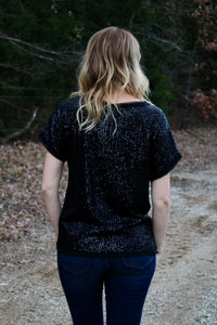 Black Sparkly Sequin Shirt