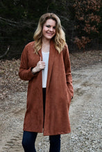 Load image into Gallery viewer, Chestnut Faux Suede Cardigan