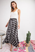 Load image into Gallery viewer, Plaid Yarn Crinkle Skirt