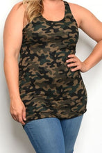 Load image into Gallery viewer, Plus Camouflage Tank Top