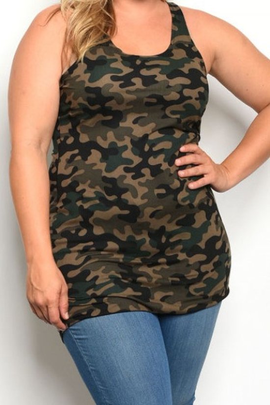 Plus Camouflage Tank Top