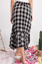 Load image into Gallery viewer, Plaid Yarn Crinkle Skirt