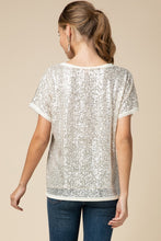 Load image into Gallery viewer, Cream Sparkly Sequin Shirt